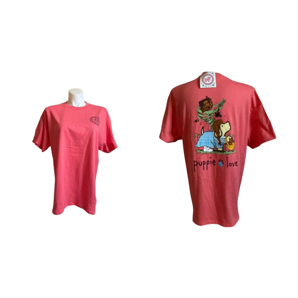 NEW Puppie Love Wizard of Oz Dorothy Dog Coral Pink Short Sleeve Shirt Large